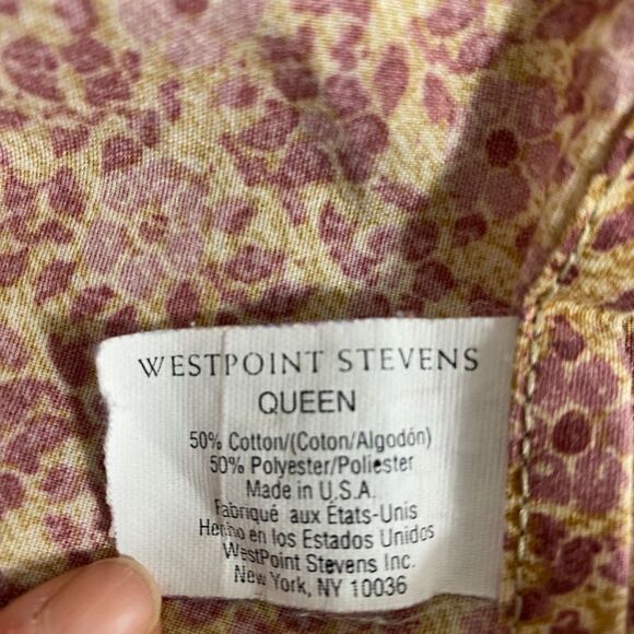 Vtg Westpoint Stevens Flat sheet floral w paisley Boho/Cottage - Picture 5 of 7